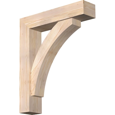 Ekena Millwork Thorton Block Smooth Bracket w/ Offset Brace, Douglas Fir, 7 1/2"W x 34"D x 40"H BKT0806X34X40THR05SDF